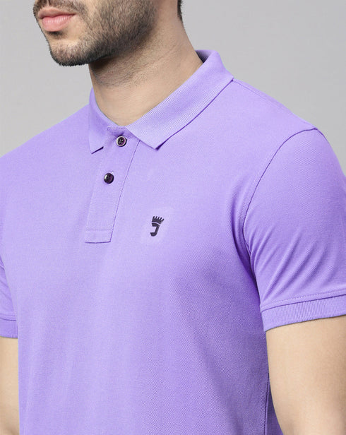 Lavender Solid Polo T-shirt